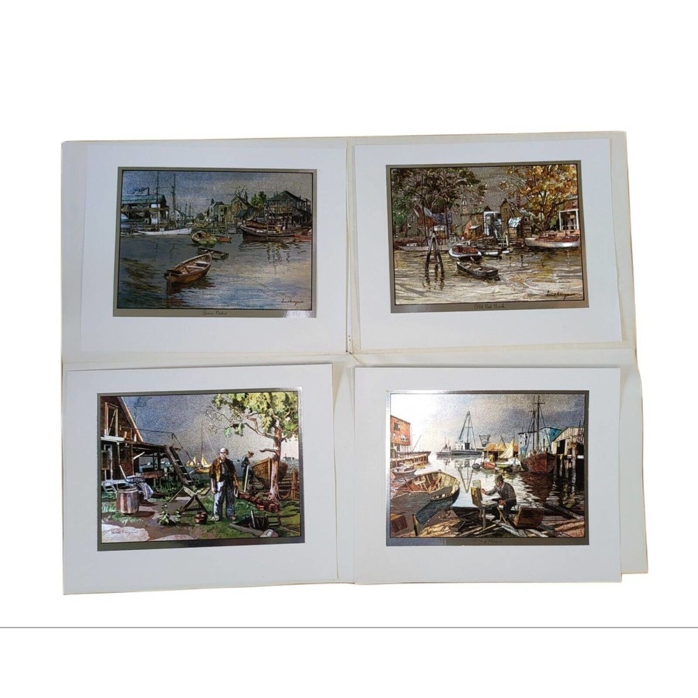 Set of 4 Color Foil Etch Prints Lionel Barrymore Excellent Condition